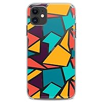 TPU Case Compatible with iPhone 15 14 13 12 11 Pro Max Plus Mini Xs Xr X 8+ 7 6 5 SE Colored Pieces Girl Design Flexible Silicone Geometric Teen Slim fit Yellow Print Clear Woman Cute Cute Art