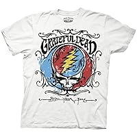 Ripple Junction Grateful Dead Men's Short Sleeve T-Shirt Steal Your Face Stealie Bright Design Crew Neck Officially Licensed