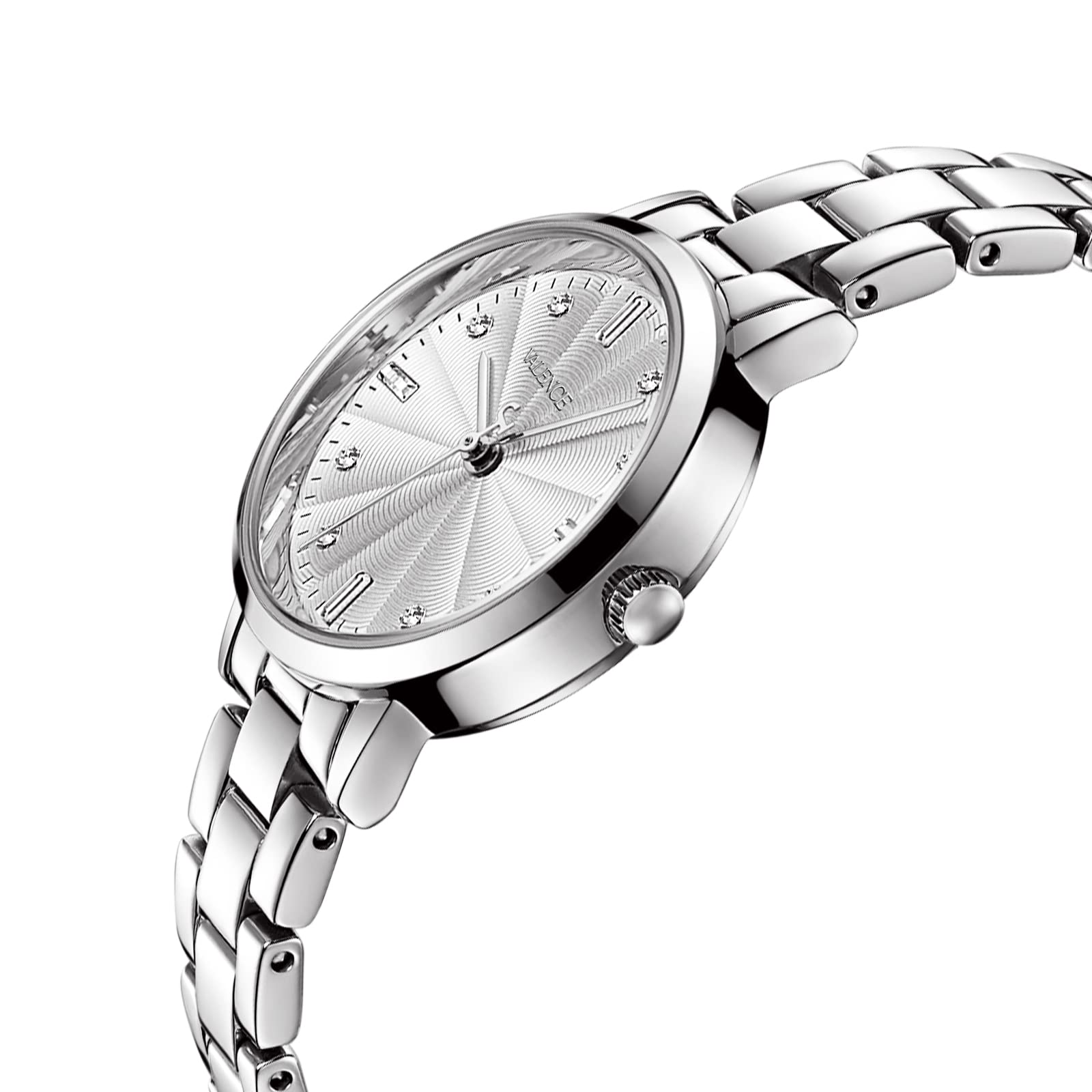 Valence Silver Women's Wrist Watches. Small Band Stainless Steel Luminous Watches for Women. Classic Ladies Quartz Watches with Stainless Steel Band. Womens Waterproof Watch (Model VC81)