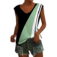 SCBFDI Tanks for Women, Nursing Tank Tops Sleeveless Full Length Fitted Blouses V Neck Gradient Basic Tees Beach Attire, Women Clothing