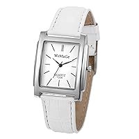 Avaner Watch with Square Dial Men's Watch with Leather Strap Vintage Design with Roman Numerals Analogue Quartz Calendar Watch Men Women