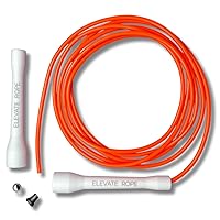 Elevate Rope Professional Speed Rope - 3m Adjustable Skipping rope, 5mm PVC with Nylon Core for Cardio, Double Unders & Crossfit - Durable Jump Rope Used for Indoor/Outdoor Training. (Orange Sunset)