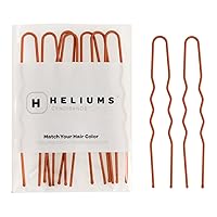 Large 4 Inch Hair Pins - Heavy Duty U Shaped Steel Hair Pins for Thick Hair Buns and Chignons - Copper Orange - 12 Count