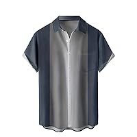 Men's Short Sleeve Button Down Casual Hawaiian Shirts Summer Beach Holiday Printed Regular Fit Top Tropical Shirts