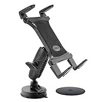 ARKON Mounts - Heavy-Duty Sticky Suction Tablet Mount | Spring Loaded Design | 360-Degree Rotation | Tablet Holder for Car/Truck Dash or Windshield | Fits iPad, Samsung Galaxy Tab, Nexus and More