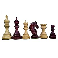 Luxury Chess Pieces Only Budrose and Boxwood, Triple Weighted Chess Pieces Handmade Staunton Chess Set for Replacement of Missing Pieces Chess Lovers (4.30'' Inch) by CHESSPIECEHUB
