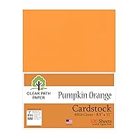 Clear Path Paper - Pumpkin Orange Cardstock - 8.5 x 11 inch - 65Lb Cover - 100 Sheets