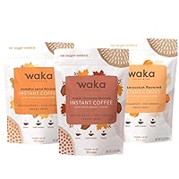 Waka Quality Instant Coffee — Unsweetened 3 Bag Coffee Combo — 100% Arabica Beans — Butterscotch, Maple Chocolate, Pumpkin spice Flavored, 3.5 oz Per Bag