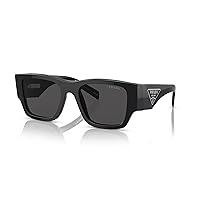 Prada PR 10ZS 1AB5S0 Black Plastic Pillow Sunglasses Grey Lens