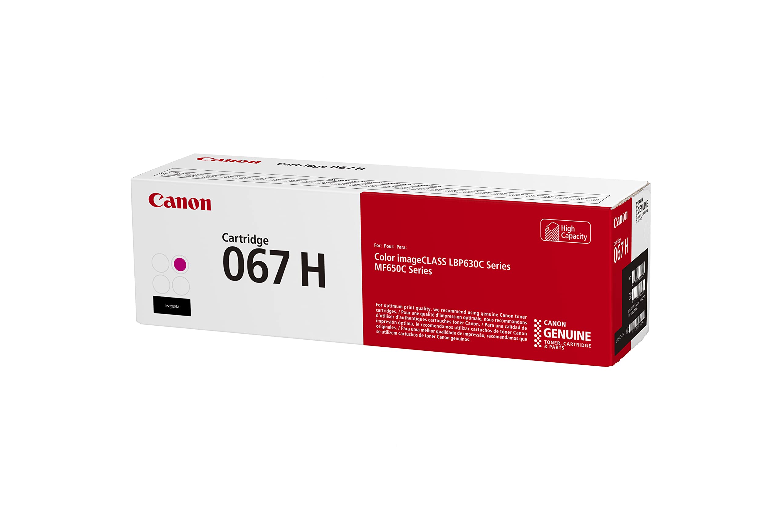 Canon 067 Magenta Toner Cartridge, High Capacity, Compatible to MF656Cdw, MF654Cdw, MF653Cdw, LBP633Cdw and LBP632Cdw Printers