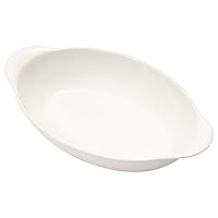 TAMAKI T-662045 Forte More White Au Gratin Dish, White, Diameter 9.2 x Depth 5.4 x Height 2.0 inches (23.2 x 13.7 x 5.1 cm), 11.6 fl oz (550 ml), Microwave, Dishwasher, Oven Safe, Lightweight