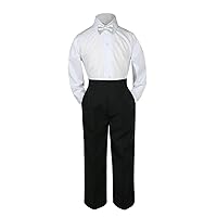 3pc Formal Baby Toddler Teens Boys White Bow Tie Pants Sets Suits S-14 (5)
