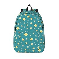 Five-Pointed Star Printed Pattern Backpack Lightweight Casual Backpack Multipurpose Canvas Backpack With Laptop Compartmen