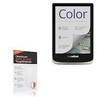 BoxWave Screen Protector Compatible With PocketBook Color e-Reader - ClearTouch Anti-Glare ToughShield 9H (2-Pack), Anti-Glare 9H Tough Flexible Film Screen Protector