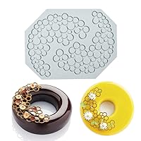 Hollow Leaf Silicone Molds Lover Heart Chocolate Molds Geometry 3D Silicone Mould Chocolate Candy Leaf Mold Sugar Craft Cake Decoration Cupcake Top (G_Circle_7.4 * 5.6 * 0.12inch)