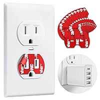 pop-tech Adhesive Stickers for Loose Outlet Plug: 12 Pcs Double Sided Tape Fix Wall Plugs Socket - 3M Sticky for Outlet Wall Mount Holder WiFi Extender Electrical Multi Outlets Power Adapter