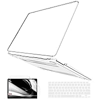 B BELK Compatible with MacBook Air 13 inch Case 2022 2021 2020 2019 2018 M1 A2337 A2179 A1932, Plastic Hard Shell Case + Keyboard Cover + Screen Protector for Mac Air 13 with Touch ID, Crystal Clear