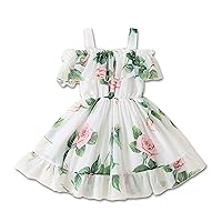 KuKitty Summer Toddler Baby Girls Floral Dress Chiffon Princess Tutu Dresses Suspender Sundress