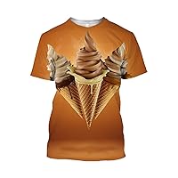 Fashion Ice Cream 3D Print T-Shirt Unisex Funny Food Casual Short Sleeve Top Boys and Girls Cartoon T-Shirt