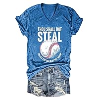 Thou Shall Not Steal Shirt Thou Shall Not Steal Unless You Can Beat The Throw Tshirt Baseball Shirt Women V Neck