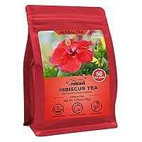 Hibiscus Tea Bags, 50 Teabags, 2g/bag - Premium Hibiscus Flower Tea Bag - Cultivated From Nigeria - Non-GMO - Caffeine-free - Rich in Antioxidants & Support Digestion