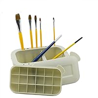 Artist Brush Basin Plastic Multi-Functional Brush Washer, Holder and Palette Brush Tub (Plastic)