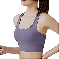 Women’s Sport Bras, Wirefree Racerback Sports Bra, Seamless Beauty Back Gym Workout Yoga Bra with Compression Support