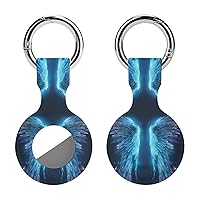 Angel's Wings Printed Silicone Case for AirTags with Keychain Protective Cover Air Tag Finder Tracker Accessories Holder