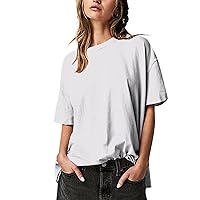 Fashion Short Sleeve Tunic Shirt Female Summer Ski Coloured Tees Womens Soft Cotton V Neck Loose Fit T Shirt White S