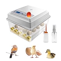 16 Eggs Incubator for Hatching Eggs, Digital Mini Incubator with Automatic Turner and Egg Candler Tester for Hatching Chicken Duck Quail Bird Eggs by Safego