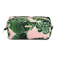 Conair Makeup Bag, Cosmetic Bag, Great for Makeup Brushes, Cosmetics, Perfect Size for Purse or Carry-On, Organizer Shape in Pink Palm Print