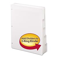 Smead Three-Ring Binder Index Cards, 100 Count, White, 1/5 Cut Tabs, Letter Size (89415)