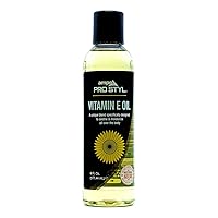 Pro Styl Vitamin E Oil - Ideal for Dry Hair and Skin - Helps Revive Tired, Damaged Tresses - Promotes Strong Nails - Soothes and Restores Moisture Levels for Overall Epidermis Health - 6 oz