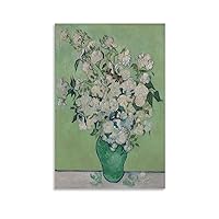 Roses Vincent Van Gogh Poster Frame Hanger Scroll Posters Canvas Decorative Hanging Painting Wall Art Decor Room 16x24inch(40x60cm)