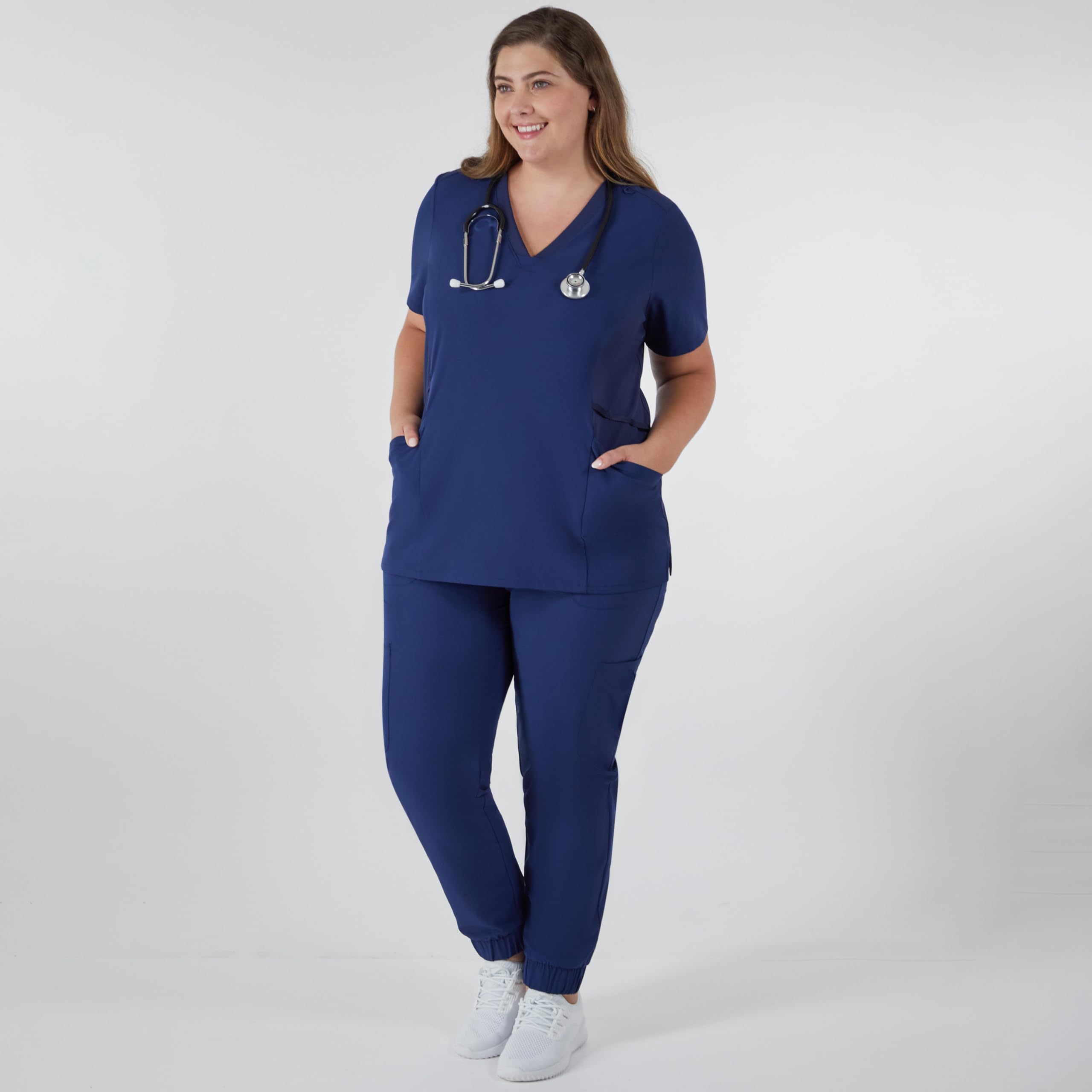 Hanes Women's Scrubs Cargo Joggers, Healthcare Scrub Joggers for Women, Moisture Wicking