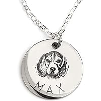 Personalized Pet Mom Gifts Custom Pet Jewelry Dog Necklace Cat Lovers Mothers Day Gift for Grandma from Daughter Custom Portrait Pet Memorial Gifts Unique Jewelry Gifts for Her -LCN-AP