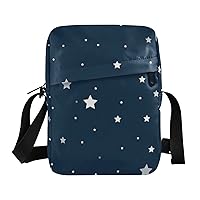 Bright Star Messenger Bag for Women Men Crossbody Shoulder Bag Cell Phone Pouch Purse Over The Shoulder Purse with Adjustable Strap for Cycling Hiking