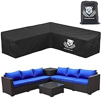 V-Shaped Outdoor Sectional Couch Covers Waterproof,Patio Corner Sofa Cover,All Weather Anti-UV Windproof Patio Furniture Set Cover,Heavy Duty Tear-proof Polyester,118