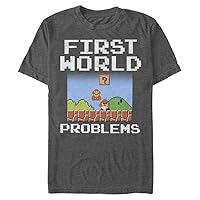 Nintendo First World Problems Men's Tall Tops Short Sleeve Tee Shirt Charcoal Heather