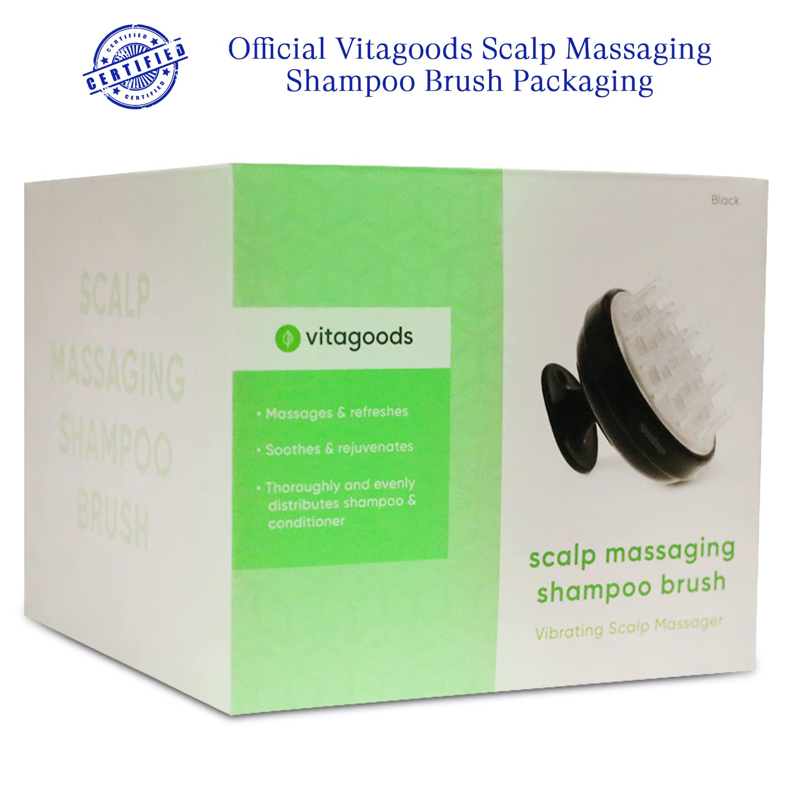 Vitagoods Scalp Massaging Shampoo Brush - Black