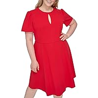 Tommy Hilfiger Women's Belted Fit and Flare Midi Dress