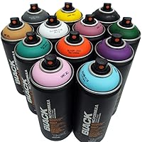 Montana Black 400ml Complementary Colors Set of 12 Graffiti Street Art Mural Spray Paint