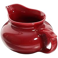 BESTOYARD Gravy Boat Ceramic Gravy Sauce Boat with Handle Coffee Milk Creamer Pitcher Pourer Sauce Jug for Salad Dressings Milk and Christmas Party Red