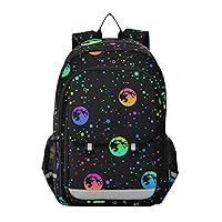 ALAZA Rainbow Moon Stars Starry Sky Laptop Backpack Purse for Women Men Travel Bag Casual Daypack with Compartment & Multiple Pockets