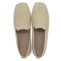 Women's Slip On Ballet Flats Shoes Classic Knitted Pumps Shoes for Women Wide Feet