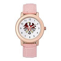 Flag of Vienna Classic Watches for Women Funny Graphic Pink Girls Watch Easy to Read