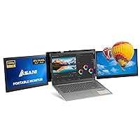 Asani 13.3” Portable Monitor - Full HD Tri-Screen Extender for Laptops, USB Type-C plus HDMI, Plug and Play, Compatible with 13”-17” Laptops, 1080P IPS Panel Display, 300nits Brightness, MacOS&Windows