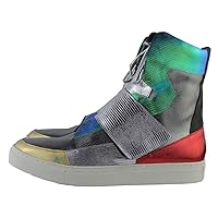 Man Leather High Top Boots Fashion Sneakers Casual Lace-Up Shoes
