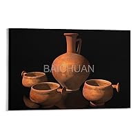 MKLOOQR Roman Pottery Poster Aesthetic Posters for Bedroom Canvas Painting Wall Art Poster for Bedroom Living Room Decor 18x12inch(45x30cm) Frame-style