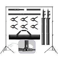 EMART Heavy Duty 6.5x10ft Air Cushioned Backdrop Stand, Adjustable Background Holder for Photography Video Studio with Carrying Bag and 6 Backdrop Clamps